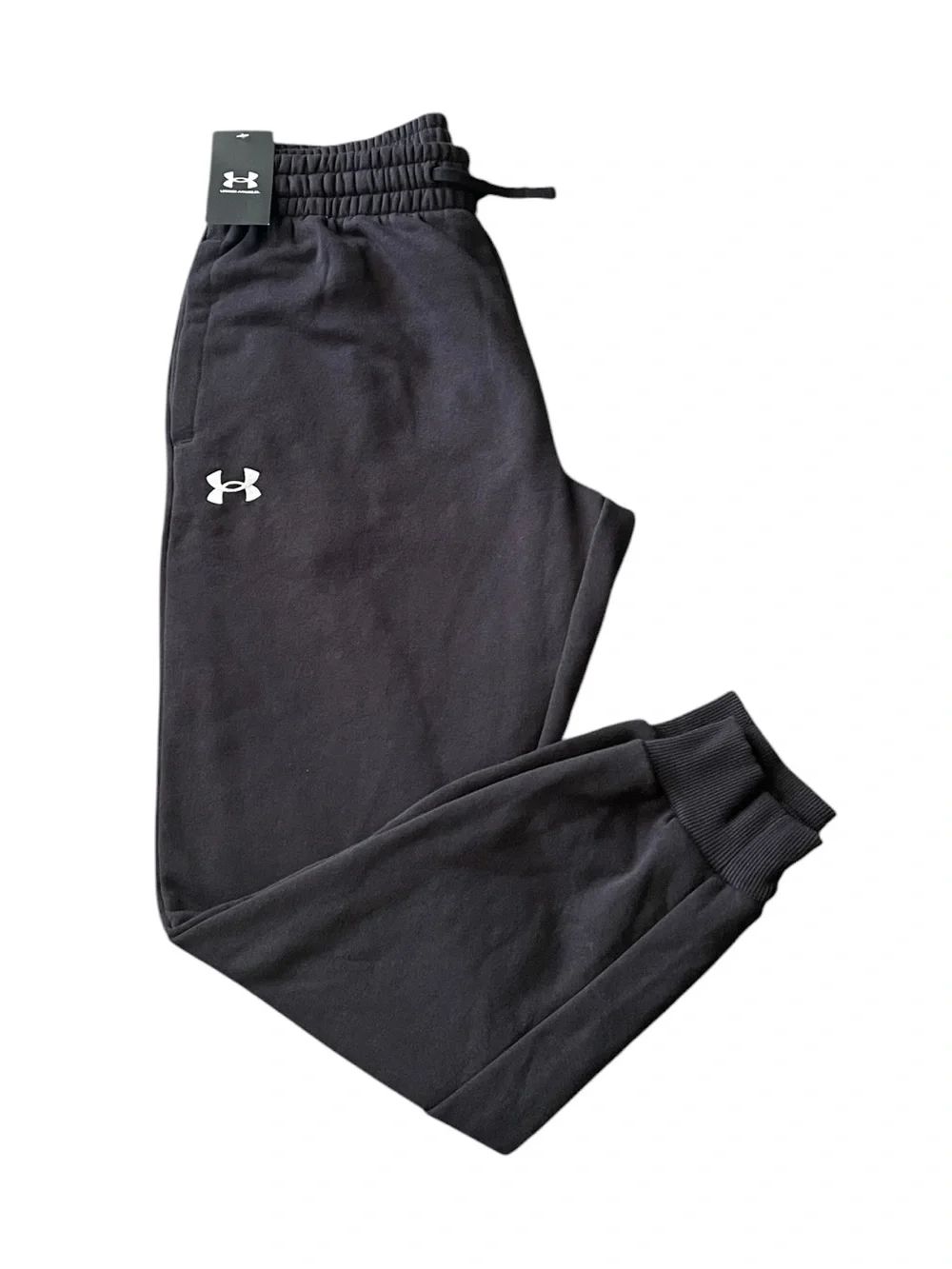 Under Armour Black Jogger Sweatpants with White Logo - Picture 3 of 3